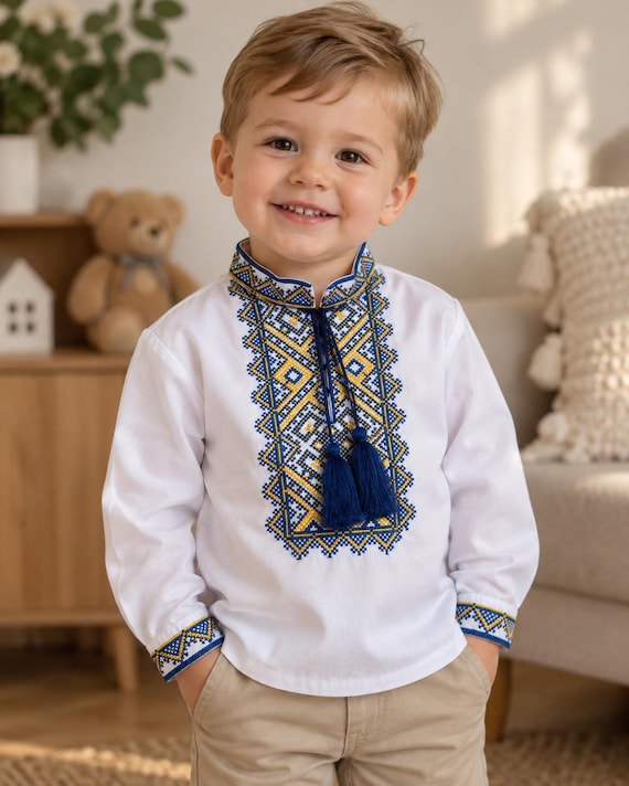 Boys' Embroidered Vyshyvanka Shirt | Traditional Ukrainian Style