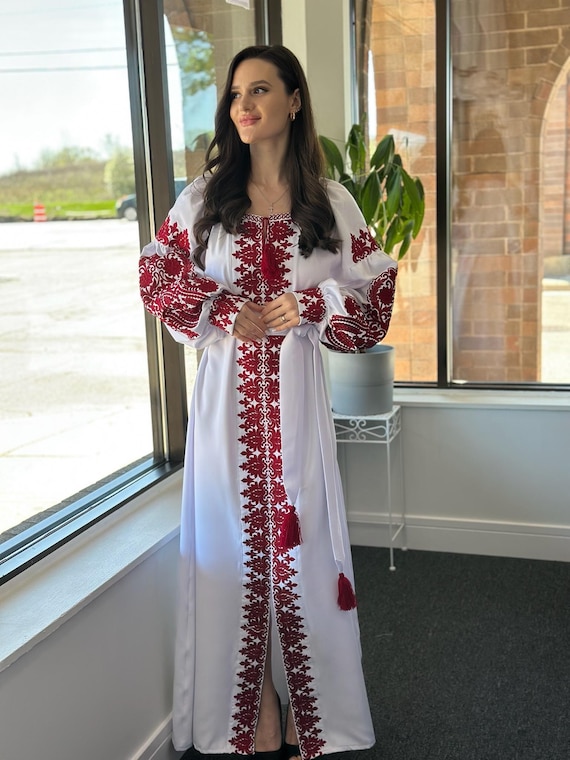 Ukrainian Vyshyvanka Dress | Ukraine Embroidered Dress in USA | Handmade Traditional Ukraine-Style Boho Embroidery Gift | Вишиванка