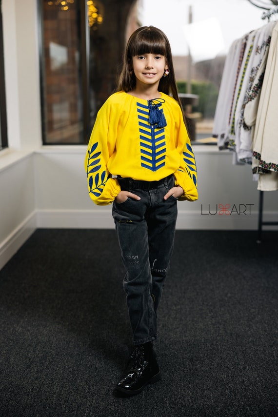 Embroidered Vyshyvanka Blouse for Girls | Ukrainian Embroidery Shirt | Traditional Ukrainian Style in Stock in USA | Вишиванка у США (10)
