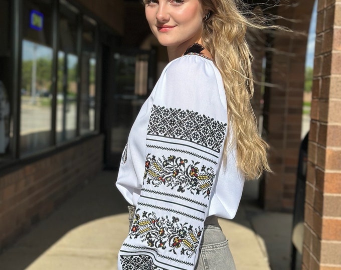 Ukrainian Embroidered Blouse for Women | Ethno Vintage Women's Vyshyvanka Shirt | Sorochka Vyshyta | Vyshyvanka Gift USA | Вишиванка (82)