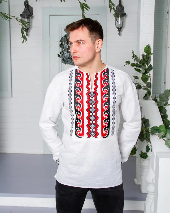Ukrainian Vyshyvanka | Men's Embroidered Shirt | Вишиванка | Ukraine Vintage Sorochka Gift for Him | Handmade Ukrainian Clothing (82)