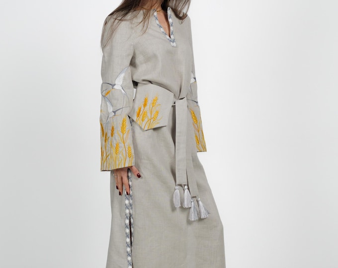 Embroidered Ukrainian Dress | Vyshyvanka Style Dress with Traditional Embroidery | Handmade Boho Chic Outfit