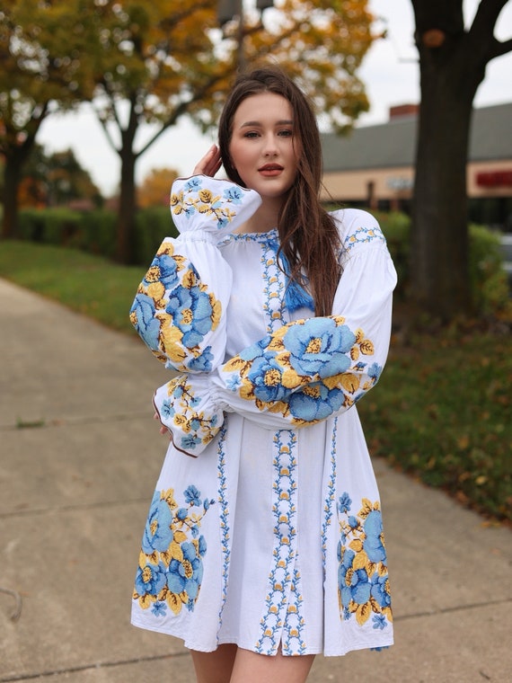 NEW! Linen Vyshyvanka Dress With Embroidery Ukrainian Dress Vyshyta Suknia Vyshyvanky Vyshyte Plattia Vyshytyi Odiag Embroidered clothing