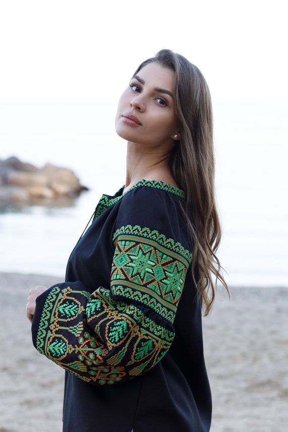 Ukrainian Embroidered Blouse for Women | Ethno Vintage Women's Vyshyvanka Shirt | Sorochka Vyshyta | Vyshyvanka Gift USA | Вишиванка (11)