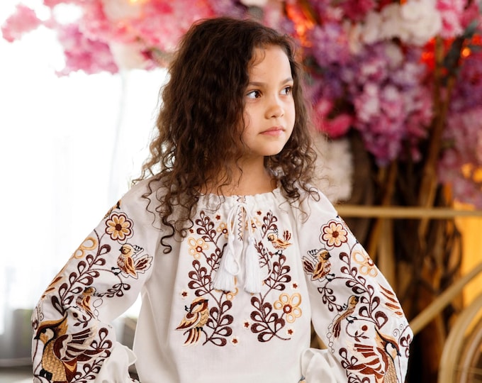 Girls' Embroidered Vyshyvanka Blouse | Traditional Ukrainian Shirt in USA