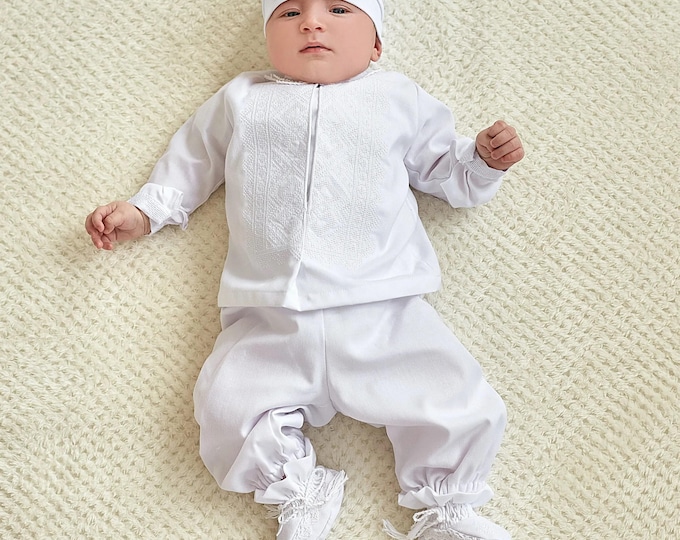 White Baptism Outfit Baby Boy Baptism Outfit Christening Outfit Dedication Outfit Baptism Outfit