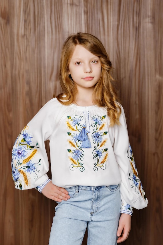 Embroidered Vyshyvanka Blouse for Girls | Ukrainian Embroidery Shirt | Traditional Ukrainian Style in Stock in USA | Вишиванка у США
