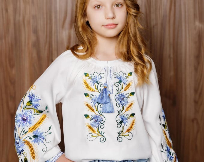 Girls' Embroidered Vyshyvanka Blouse | Traditional Ukrainian Shirt in USA