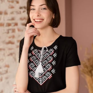 Embroidered T-Shirt for Women | Modern Ukrainian Vyshyvanka | Traditional Embroidered Blouse | Ukrainian Clothing Gift
