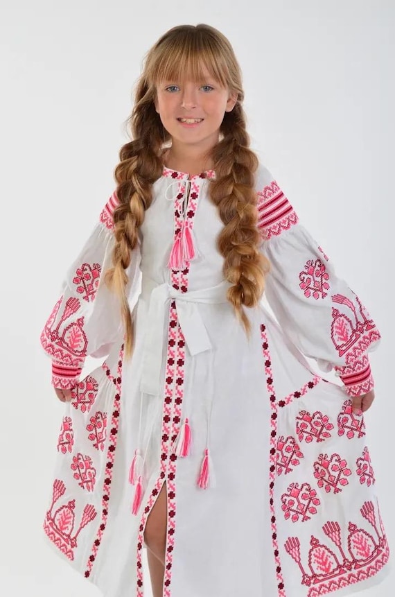 Embroidered Vyshyvanka Dress for Girls | Ukrainian Embroidery Dress | Traditional Ukrainian Style in Stock in USA | Вишиванка у США