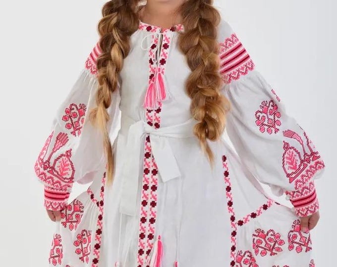 Girls' Embroidered Vyshyvanka Dress | Traditional Ukrainian Style
