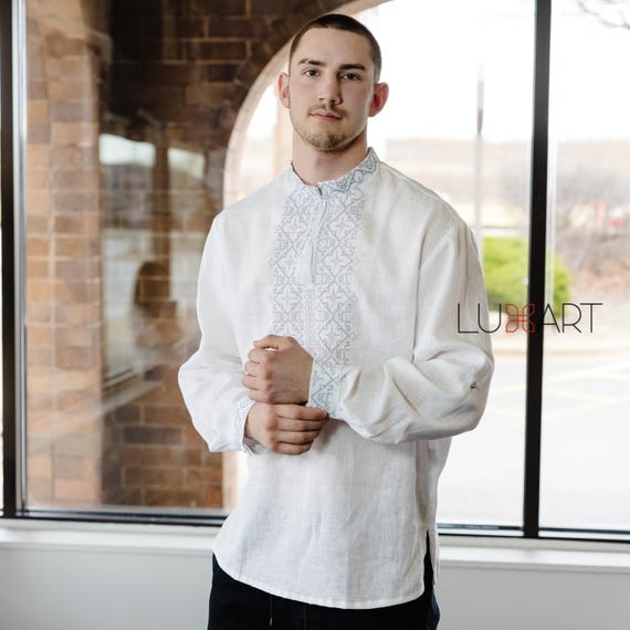 Ukrainian Vyshyvanka | Men's Embroidered Shirt | Вишиванка | Ukraine Vintage Sorochka Gift for Him | Handmade Ukrainian Clothing (11)