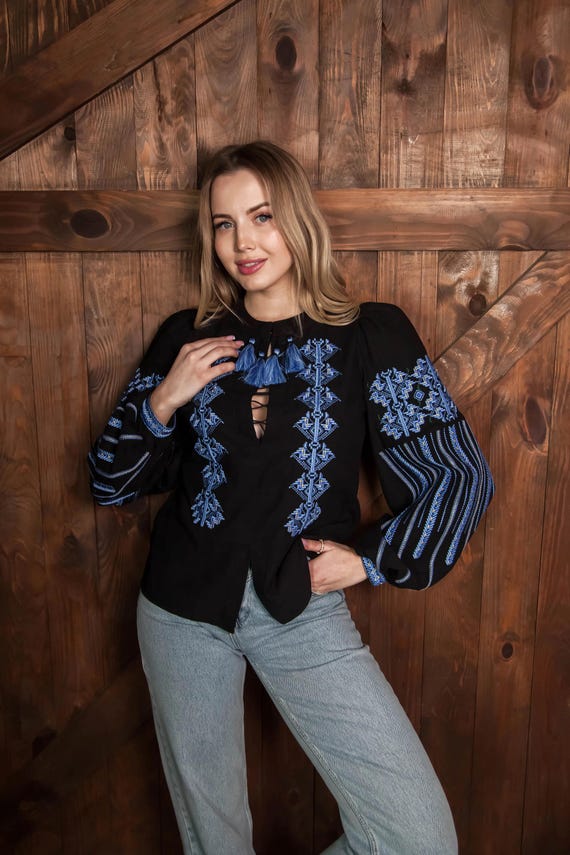 Ukrainian Embroidered Blouse for Women | Ethno Vintage Women's Vyshyvanka Shirt | Sorochka Vyshyta | Vyshyvanka Gift USA | Вишиванка