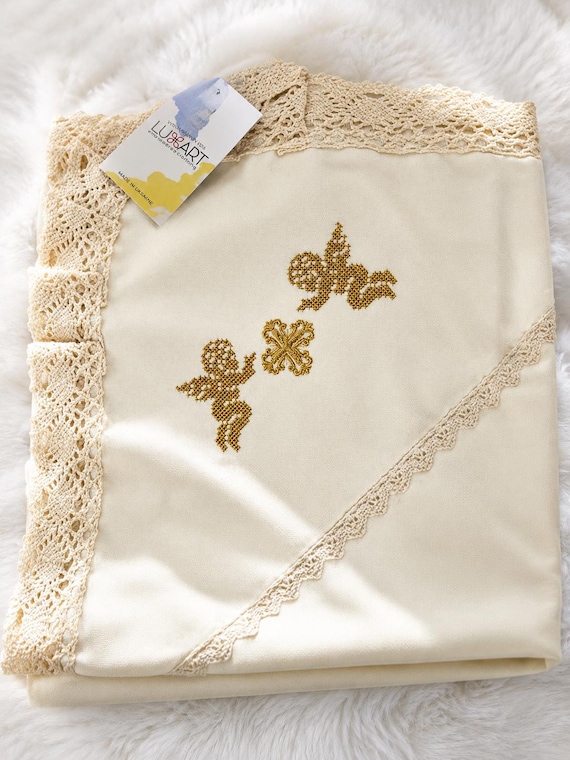 Embroidered Baby Baptism Kryzhma | Christening Blanket
