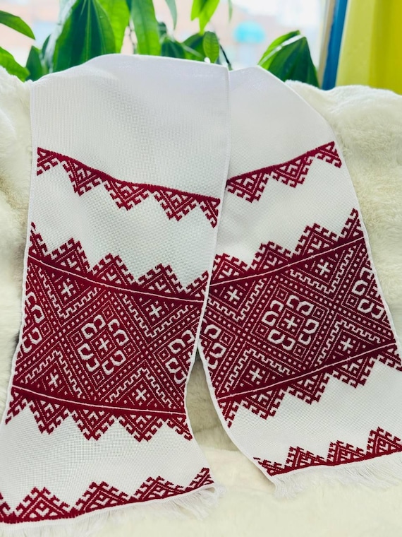 Ukrainian Embroidered Rushnyk Wedding Towel | Traditional Handmade Wedding Ceremony Towel | In Stock in USA | Вишитий Рушник (27)