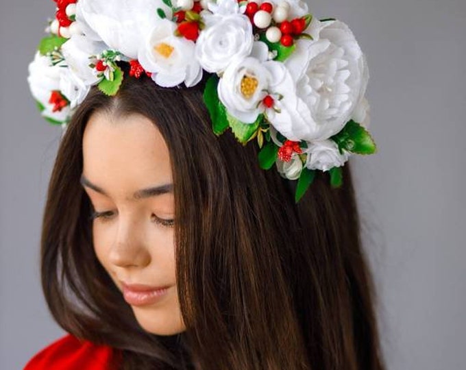 Handmade Ukrainian Flower Crown | Vinok | Вінок | Floral Wreath Headband | Hair Accessory Gift for Her or Girl | Boho Festival Style (8)