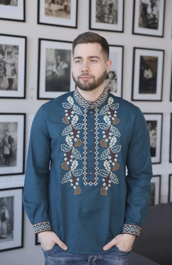 Ukrainian Vyshyvanka | Men's Embroidered Shirt | Вишиванка | Ukraine Vintage Sorochka Gift for Him | Handmade Ukrainian Clothing (68)