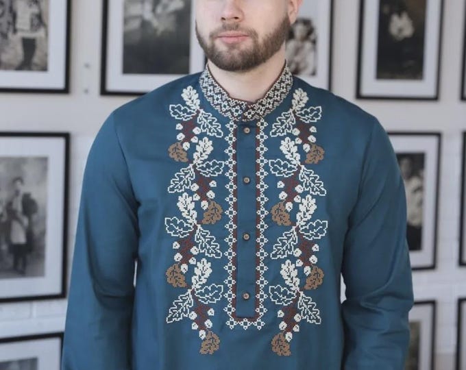 Ukrainian Vyshyvanka | Men's Embroidered Shirt | Вишиванка | Ukraine Vintage Sorochka Gift for Him | Handmade Ukrainian Clothing (68)