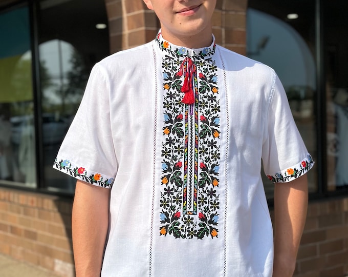 Ukrainian Vyshyvanka | Men's Embroidered Shirt | Вишиванка | Ukraine Vintage Sorochka Gift for Him | Handmade Ukrainian Clothing (3)
