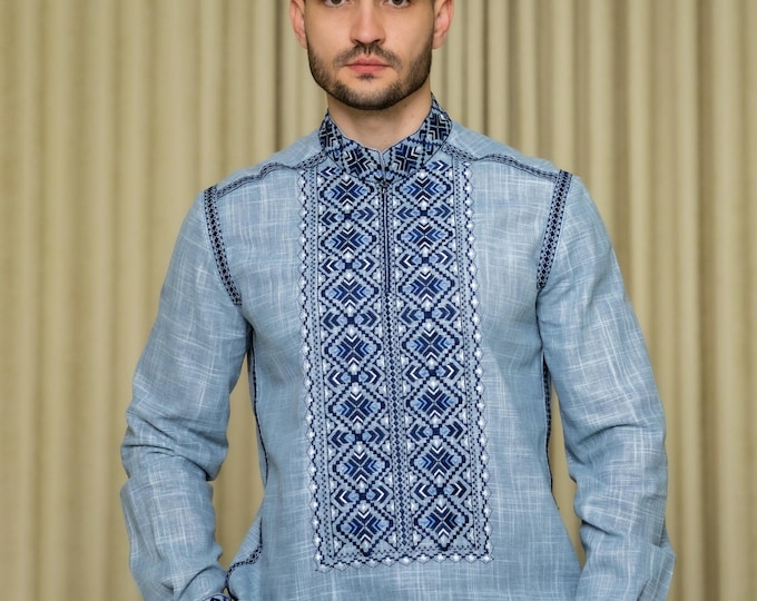 Ukrainian Vyshyvanka | Men's Embroidered Shirt | Вишиванка | Ukraine Vintage Sorochka Gift for Him | Handmade Ukrainian Clothing