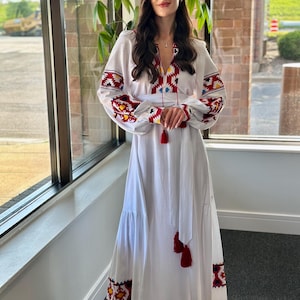 Ukrainian Vyshyvanka Dress | Ukraine Embroidered Dress in USA | Handmade Traditional Ukraine-Style Boho Embroidery Gift | Вишиванка (26)