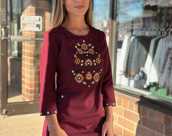 Ukrainian Vyshyvanka Dress | Ukraine Embroidered Dress in USA | Handmade Traditional Ukraine-Style Boho Embroidery Gift | Вишиванка (112)