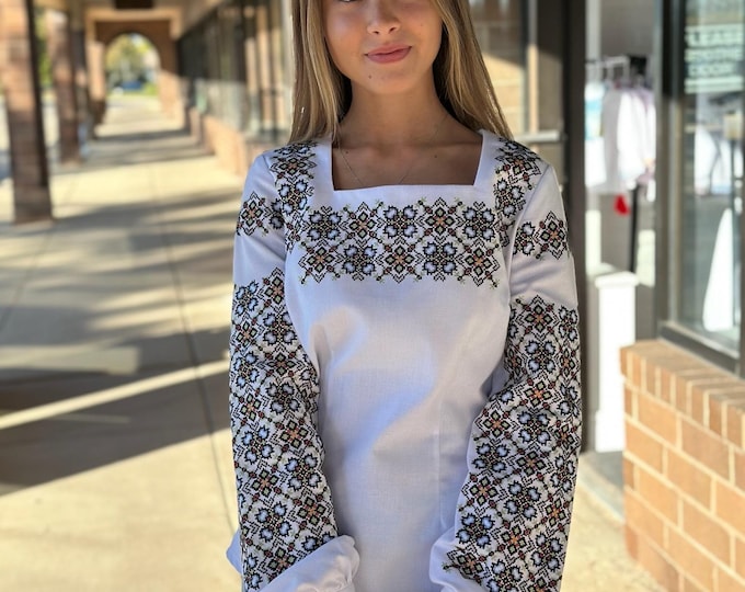 Ukrainian Embroidered Blouse for Women | Ethno Vintage Women's Vyshyvanka Shirt | Sorochka Vyshyta | Vyshyvanka Gift USA | Вишиванка (57)