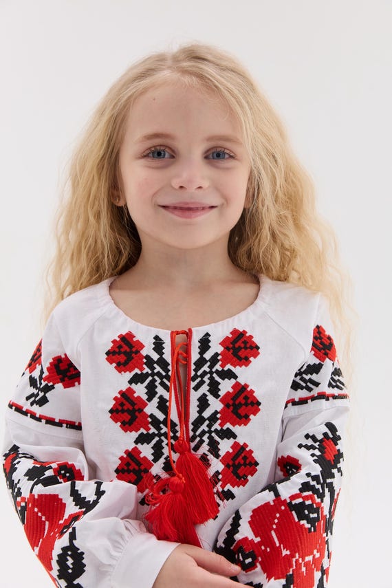 Embroidered Vyshyvanka Blouse for Girls | Ukrainian Embroidery Shirt | Traditional Ukrainian Style in Stock in USA | Вишиванка у США