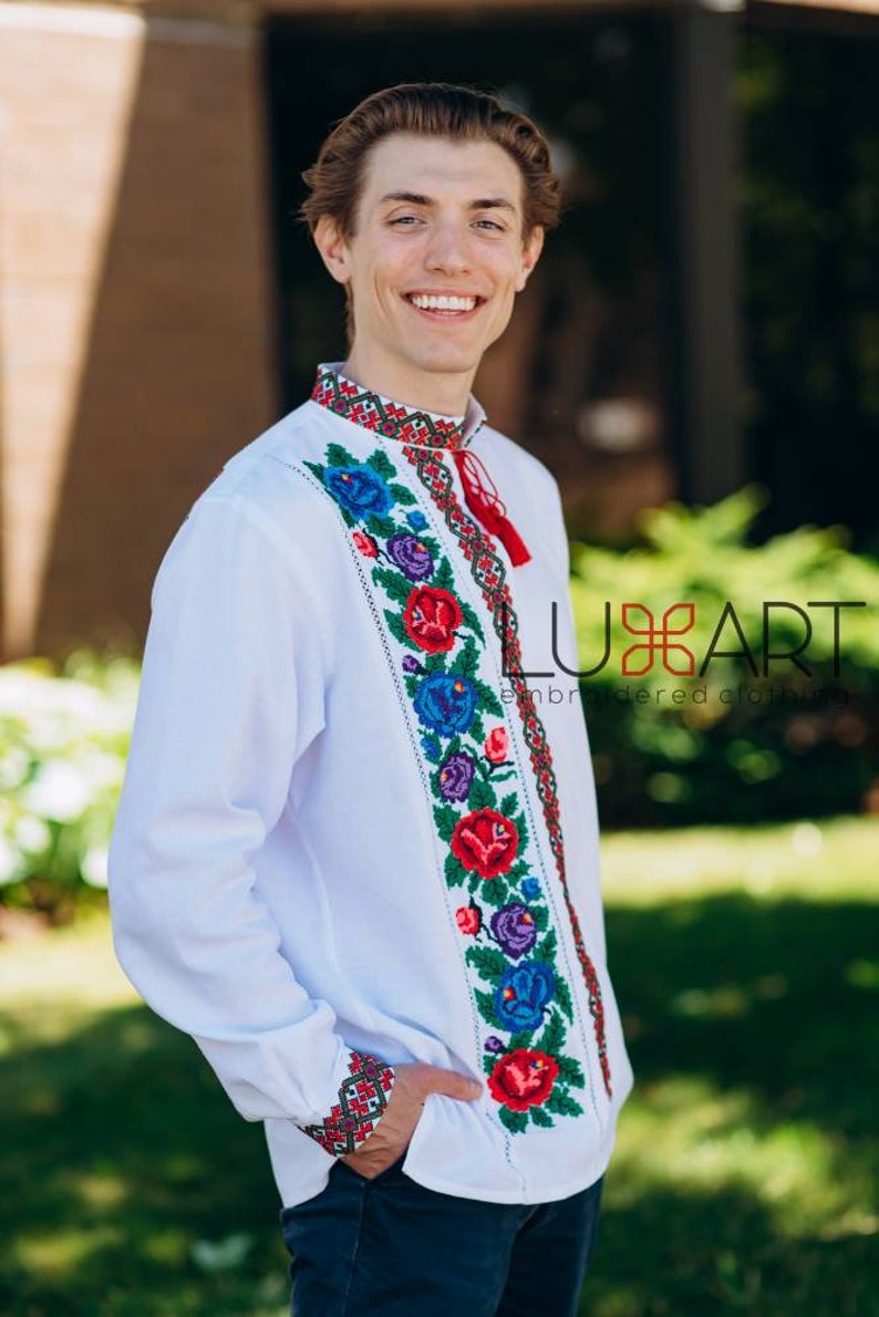 Vyshyvanka for Man Ukrainian Vyshyvanka Ukraine Sorochka Ukrainian Vyshyvanka Embrodered Shirt Ethno Vintage Embroidered Clothing