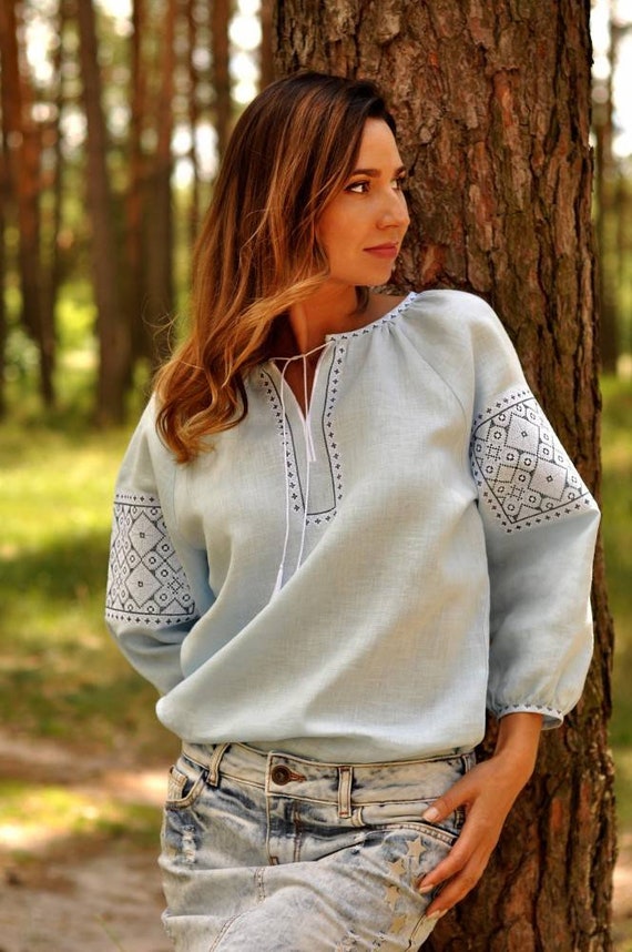 Ukrainian Embroidered Blouse for Women | Ethno Vintage Women's Vyshyvanka Shirt | Sorochka Vyshyta | Vyshyvanka Gift USA | Вишиванка (35)