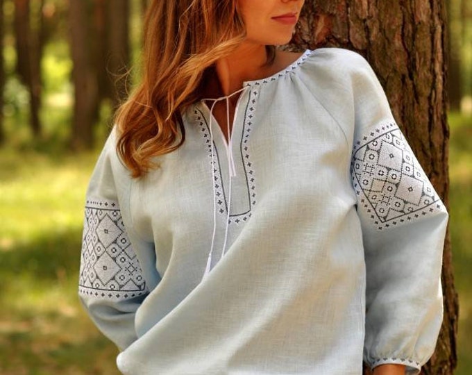 Ukrainian Embroidered Blouse for Women | Ethno Vintage Women's Vyshyvanka Shirt | Sorochka Vyshyta | Vyshyvanka Gift USA | Вишиванка (35)