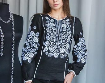 Ukrainian Embroidered Blouse for Women | Ethno Vintage Women's Vyshyvanka Shirt | Sorochka Vyshyta | Vyshyvanka Gift USA | Вишиванка (77)