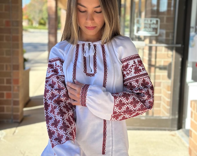 Ukrainian Embroidered Blouse for Women | Ethno Vintage Women's Vyshyvanka Shirt | Sorochka Vyshyta | Vyshyvanka Gift USA | Вишиванка (58)