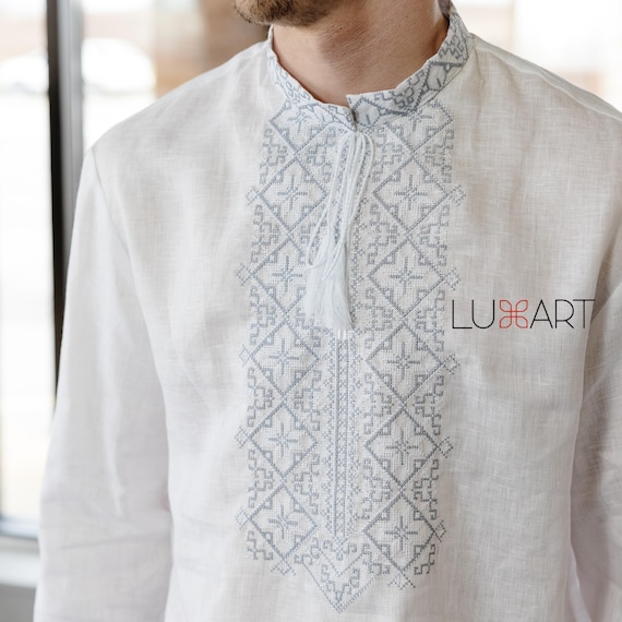 Ukrainian Vyshyvanka | Men's Embroidered Shirt | Вишиванка | Ukraine Vintage Sorochka Gift for Him | Handmade Ukrainian Clothing (11)