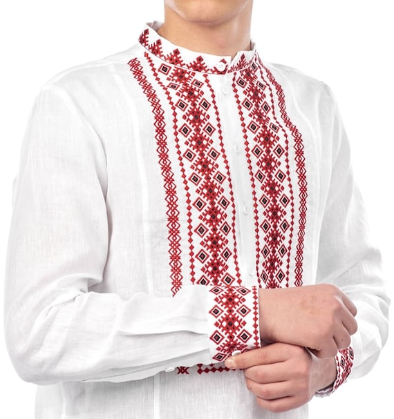 Ukrainian Vyshyvanka | Men's Embroidered Shirt | Вишиванка | Ukraine Vintage Sorochka Gift for Him | Handmade Ukrainian Clothing (94)