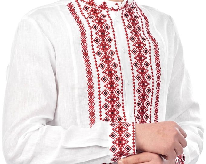 Ukrainian Vyshyvanka | Men's Embroidered Shirt | Вишиванка | Ukraine Vintage Sorochka Gift for Him | Handmade Ukrainian Clothing (94)