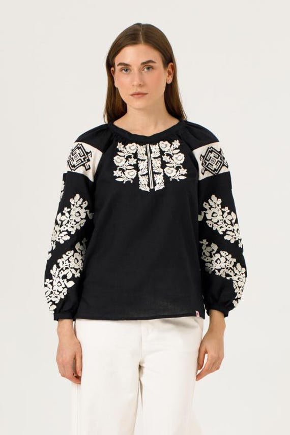 Embroidered Ukrainian Blouse | Vintage Style Vyshyvanka Top in USA
