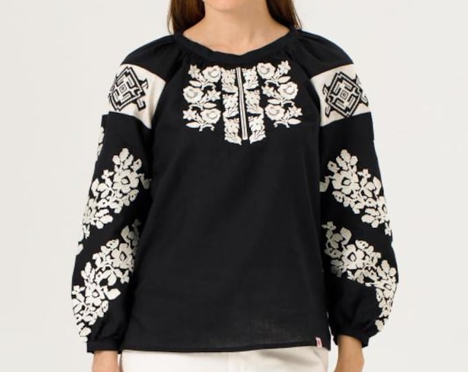 Embroidered Ukrainian Blouse | Vintage Style Vyshyvanka Top in USA