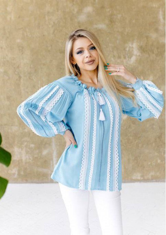 Ukraine Blouse Ukrainian Shirt Ethno Vintage Blouse for Women Sorochka in USA