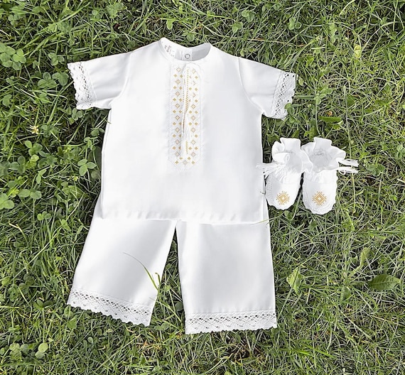 Baptism Outfit for Baby Boy | Embroidered Christening Suit | Baby Boy Formal Wear | Baptism Ceremony Clothing | Newborn Blessing Gift (12)