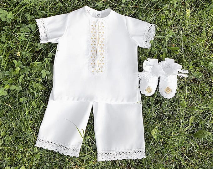 Baptism Outfit for Baby Boy | Embroidered Christening Suit | Baby Boy Formal Wear | Baptism Ceremony Clothing | Newborn Blessing Gift (12)