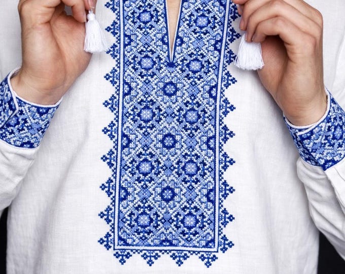 Ukrainian Vyshyvanka | Men's Embroidered Shirt | Вишиванка | Ukraine Vintage Sorochka Gift for Him | Handmade Ukrainian Clothing