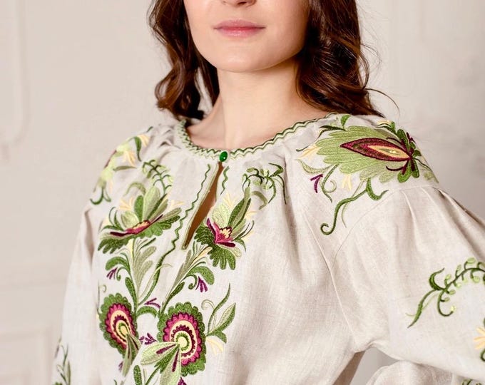 Embroidered Ukrainian Dress | Vyshyvanka Style Dress with Traditional Embroidery | Handmade Boho Chic Outfit