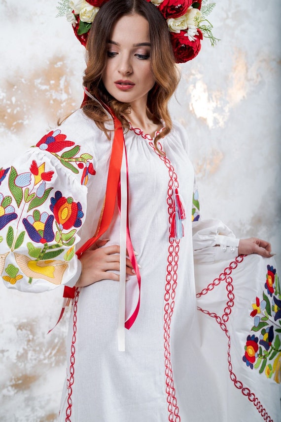 Dress with embroidery, Ukrainian dress, vyshyvanka dress