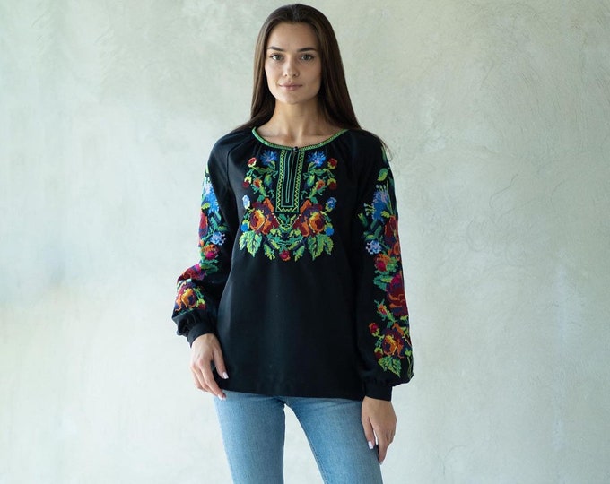 Ukrainian Embroidered Blouse for Women | Ethno Vintage Women's Vyshyvanka Shirt | Sorochka Vyshyta | Vyshyvanka Gift USA | Вишиванка (81)