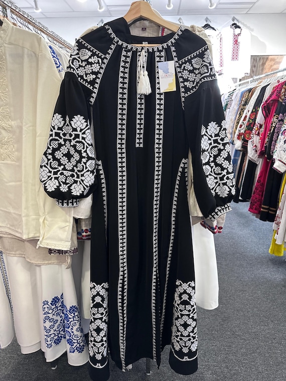 Ukrainian Vyshyvanka Dress Made in Ukraine | Embroidered Boho Gift in USA