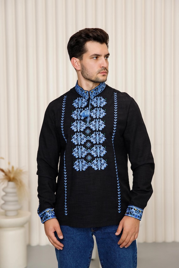 Ukrainian Vyshyvanka | Men's Embroidered Shirt | Вишиванка | Ukraine Vintage Sorochka Gift for Him | Handmade Ukrainian Clothing