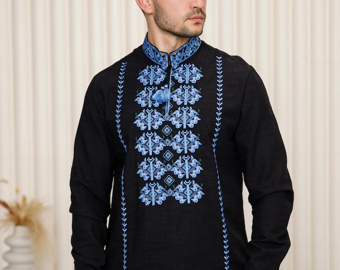 Ukrainian Vyshyvanka | Men's Embroidered Shirt | Вишиванка | Ukraine Vintage Sorochka Gift for Him | Handmade Ukrainian Clothing