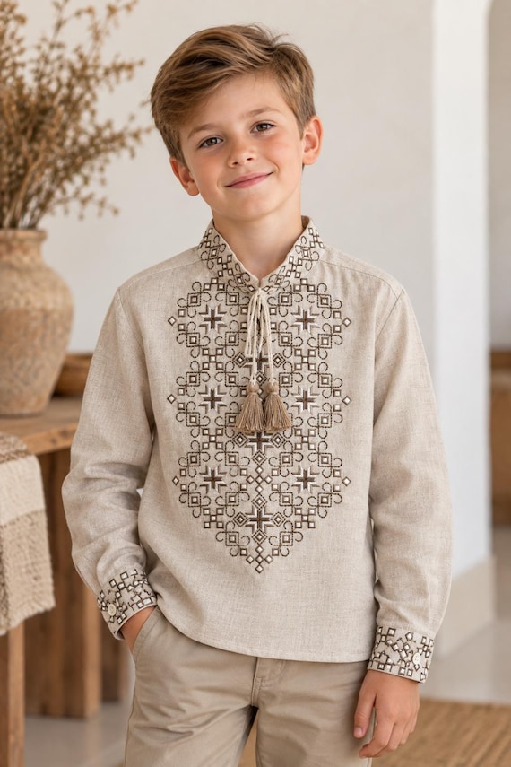 Boys' Embroidered Vyshyvanka Shirt | Traditional Ukrainian Style