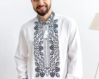 Ukrainian Vyshyvanka | Men's Embroidered Shirt | Вишиванка | Ukraine Vintage Sorochka Gift for Him | Handmade Ukrainian Clothing (70)
